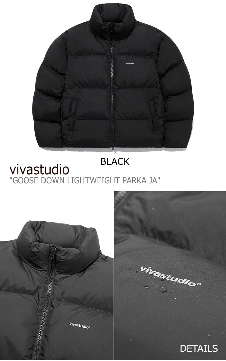 ビバスタジオ ダウン vivastudio GOOSE DOWN LIGHTWEIGHT PARKA JA グースダウン ライトウエート パーカ  IVORY NAVY GREY BLACK JAVD02 ウェア