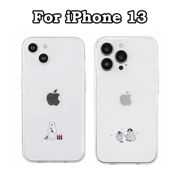 iPhone 13 6.1 ケース Dparks アイフォン13 スマホケース 韓国 カバー かわいい 動物 アニマル ソフトクリアケース ミニ動物  シロクマ ペンギン お取り寄せ :ip13-ds20124:and Select 通販 