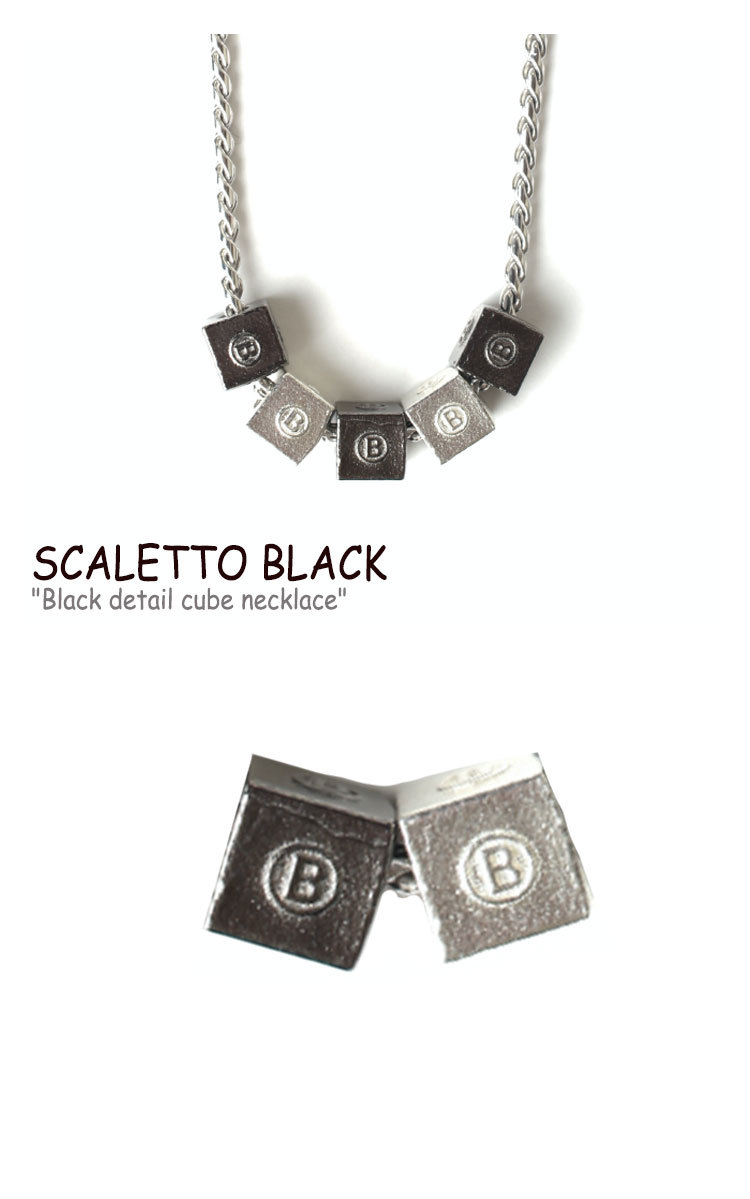 スカーレットブラック ネックレス SCALETTO BLACK Black detail cube