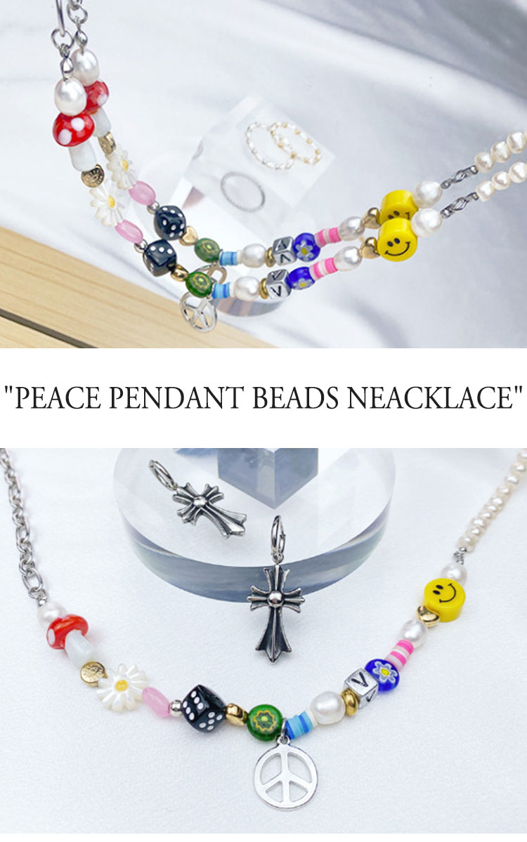 ブイブイブイ ネックレス VVV レディース PEACE PENDANT BEADS