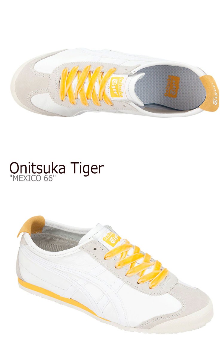 オニツカタイガー メキシコ 66 スニーカー Onitsuka Tiger MEXICO 66 メキシコ 66 WHITE ホワイト TIGER  YELLOW タイガーイエロー 1182A104-101 シューズ
