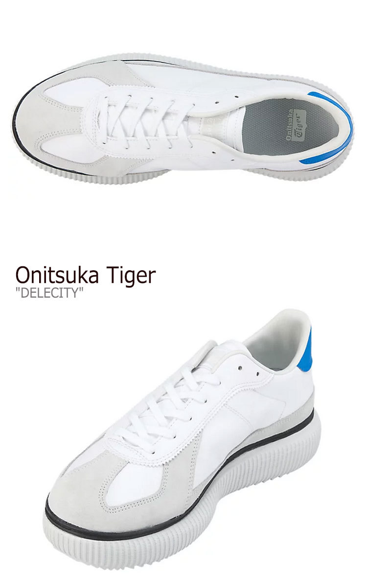 オニツカタイガー スニーカー Onitsuka Tiger メンズ レディース DELECITY デレシティー WHITE BLUE ホワイト ブルー  1183A386-107 シューズ 新品未使用 新古品
