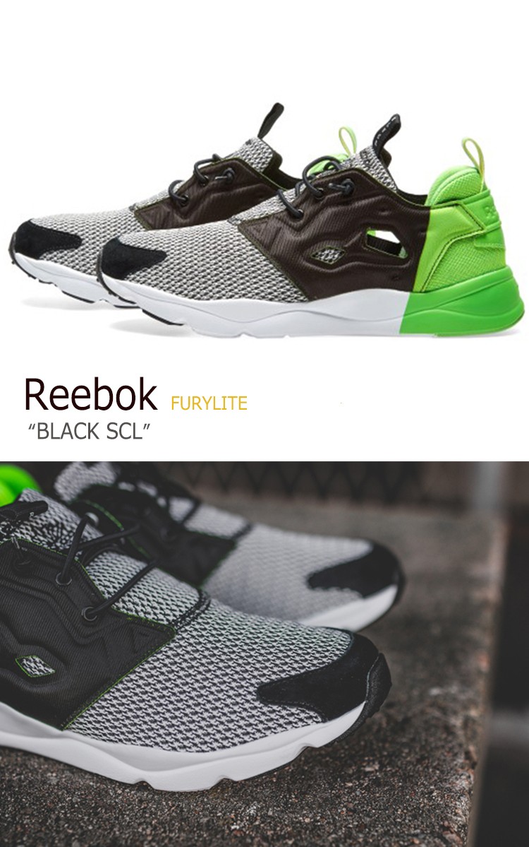 reebok furylite black white