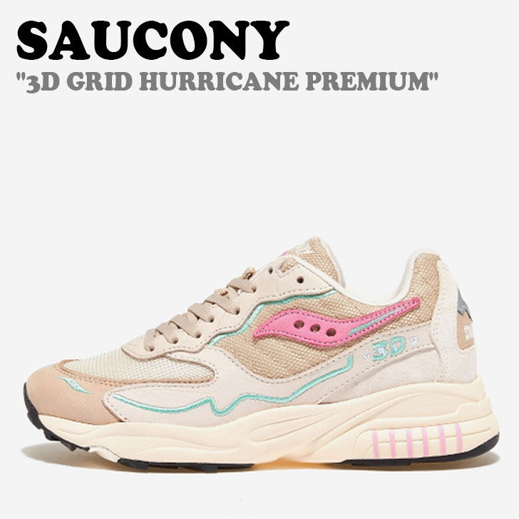 サッカニー スニーカー SAUCONY 3D GRID HURRICANE PREMIUM 3D グリッド ハリケーン プレミアム CREAM クリーム PINK ピンク S70670-5 シューズ