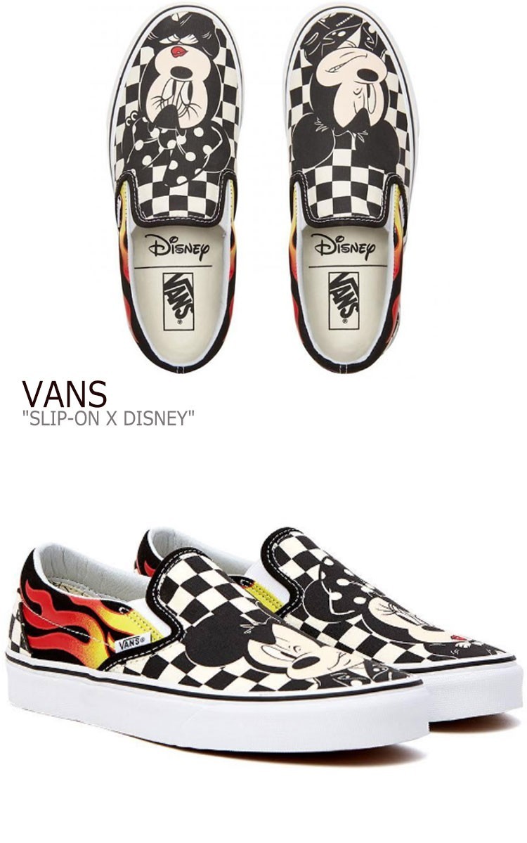 バンズ スリッポン スニーカー Vans メンズ レディース Slip On Checker Flame Disney Mickey スリッポンチェッカーフレイム Red レッド Vn0a38f7uj4 シューズ シューズ Vans A Labs ファッション シューズ