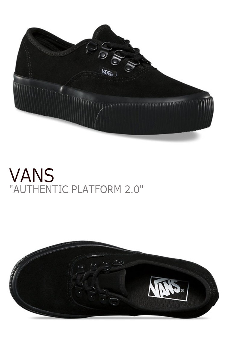 vans authentic platform all black
