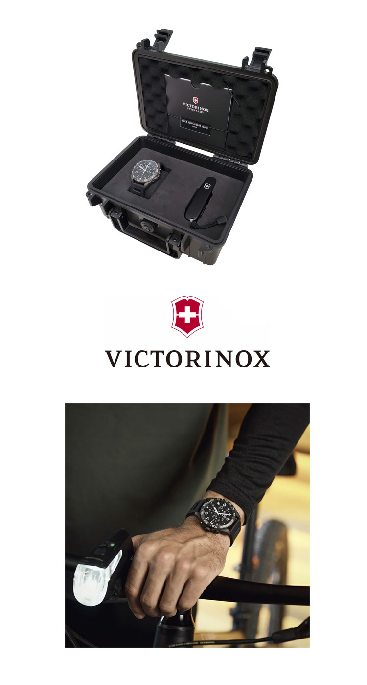 ビクトリノックス セット 腕時計＆ナイフ アナログ 防水 メンズ 42mm FieldForce Sport Chrono Black Edition  VICTORINOX 正規品 ビジネス 学生 241926.1 OTTD