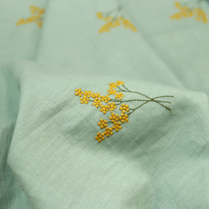 生地 布地 布 無料レシピ有 インド刺繍 mimosa 綿麻薄手生地 再入荷01回目 ミモザ柄 花柄 ししゅう フラワー FLOWER ブラウス  おしゃれ 綺麗 布地 50cm単位 : 016-16-kl1213 : 生地通販 布1000ネット ヤフー店 - 通販 - Yahoo!ショッピング