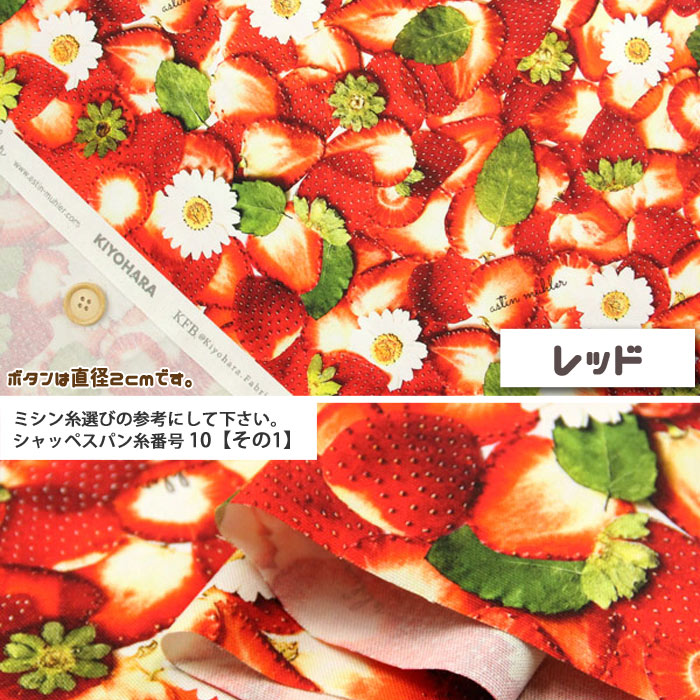 生地 布地 布 CUT straberry&f...の詳細画像1