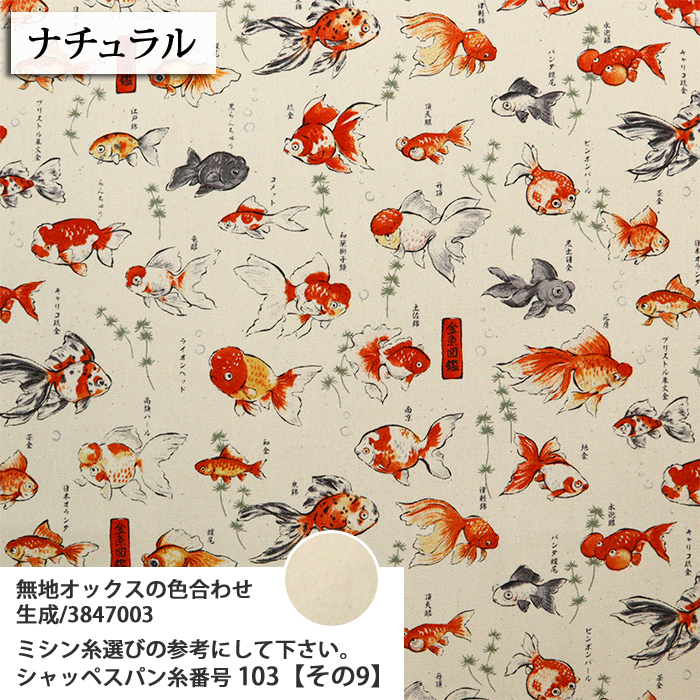 生地 布地 布 無料レシピ有 金魚図鑑 図鑑シ...の詳細画像3