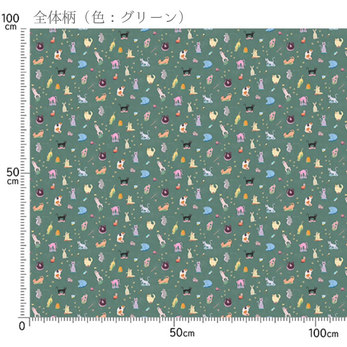 コットン生地 からふる猫の自由な日々(グレー) 10cm単位 切り売り |  | 05