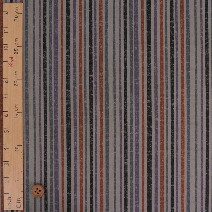 和柄コットン生地 多色の滝筋縞模様(グレー) 10cm単位 切り売り |  | 02