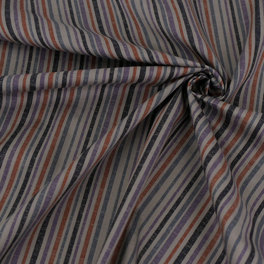 和柄コットン生地 多色の滝筋縞模様(グレー) 10cm単位 切り売り |  | 04