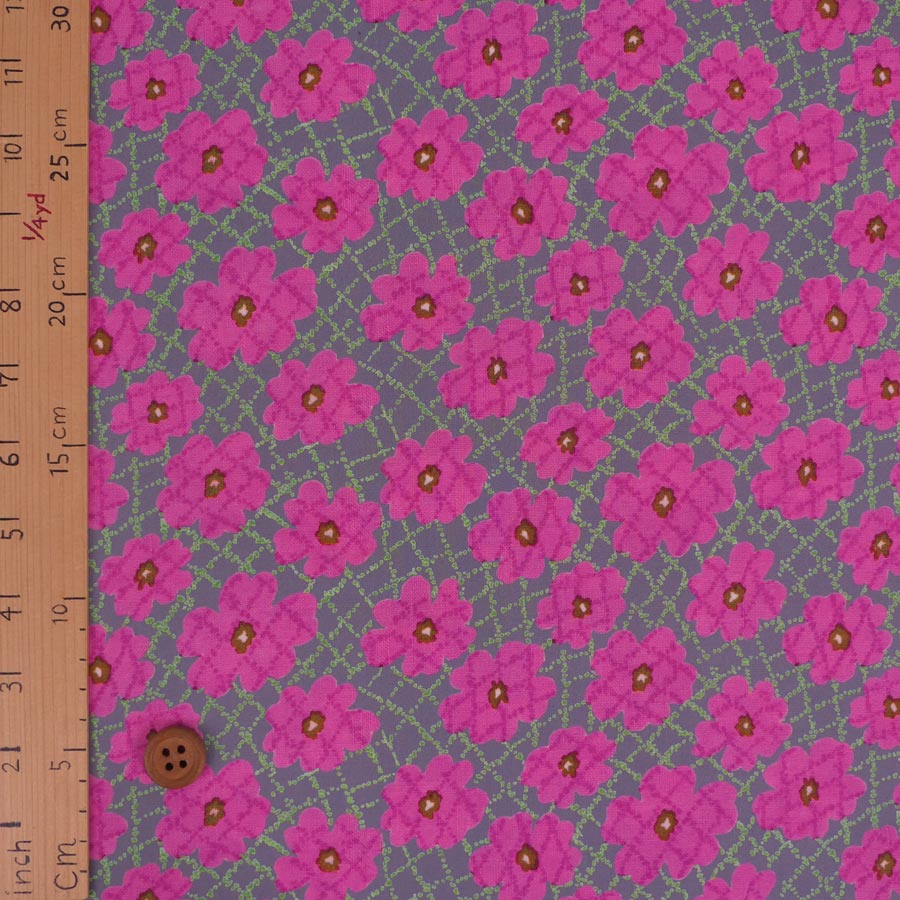 コットン生地 不規則な花格子柄(ピンク) 10cm単位 切り売り |  | 02