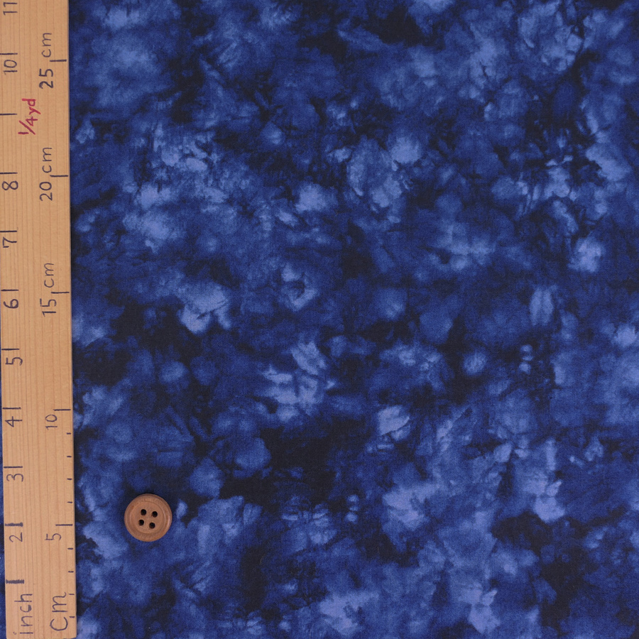 和柄コットン生地 しぼり染め風ぼかし柄(藍色) 10cm単位 切り売り |  | 02