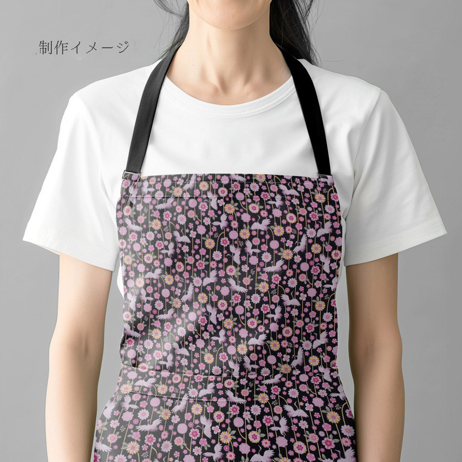 和柄コットン生地 鶴のつるし飾り(黒) 10cm単位 切り売り |  | 05