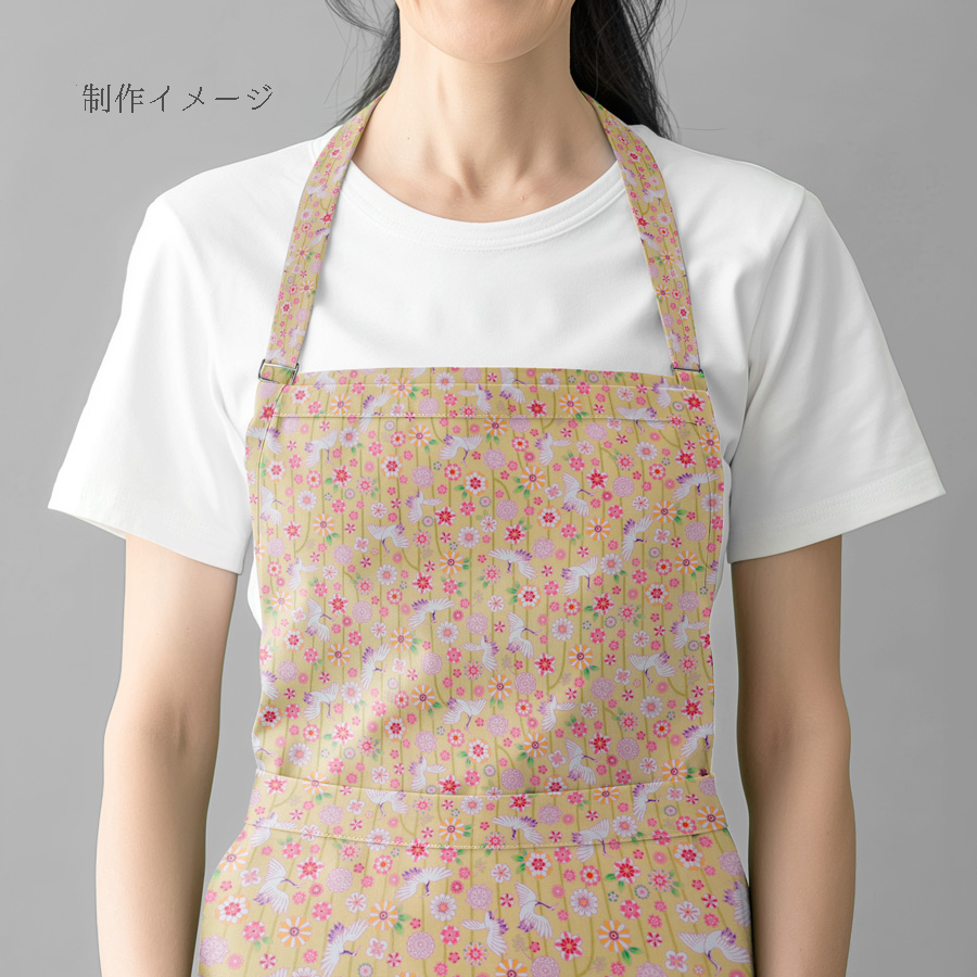 和柄コットン生地 鶴のつるし飾り(クリームイエロー) 10cm単位 切り売り |  | 05