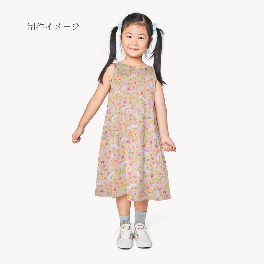和柄コットン生地 鶴のつるし飾り(クリームイエロー) 10cm単位 切り売り |  | 08