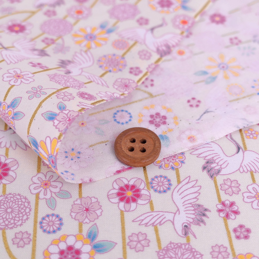 和柄コットン生地 鶴のつるし飾り(アイボリー) 10cm単位 切り売り |  | 01