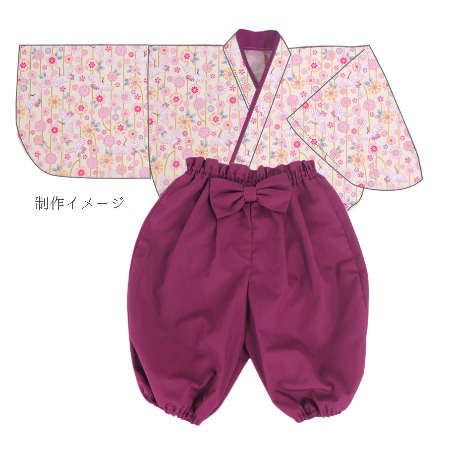 和柄コットン生地 鶴のつるし飾り(アイボリー) 10cm単位 切り売り |  | 07