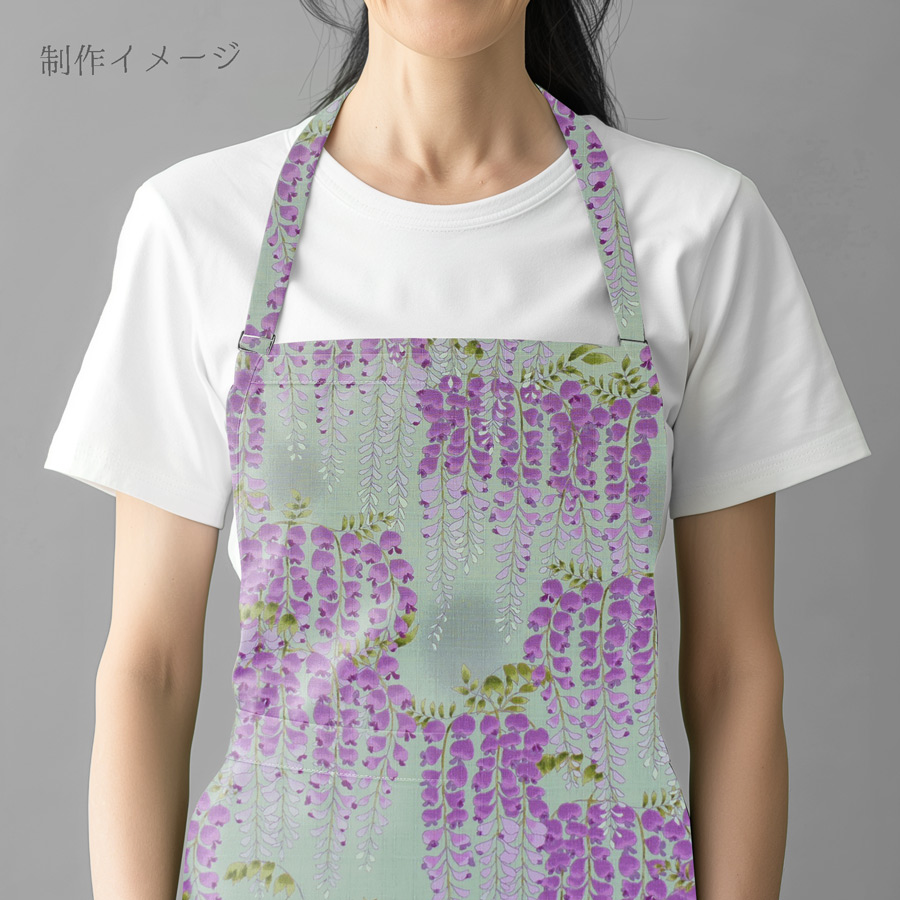 和柄コットン生地 藤の花(ミントグリーン) 1...の詳細画像5