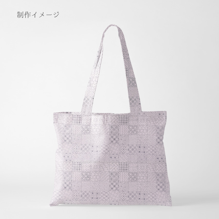 和柄コットン生地 刺し子の市松模様(きなり) ...の詳細画像5