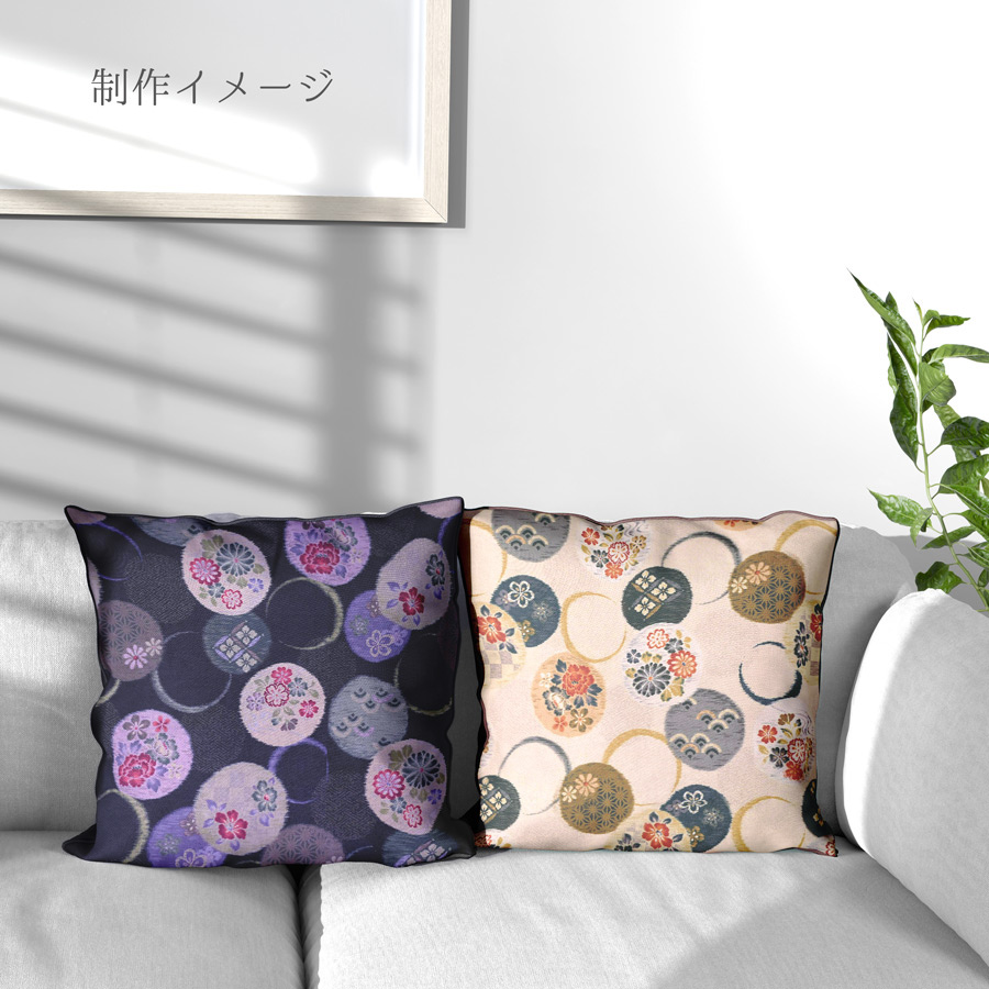 和柄コットン生地 かすり風花の輪模様(紺色) 10cm単位 切り売り |  | 05