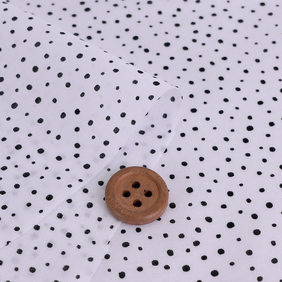 綿ローン生地 ランダムドット柄(白) 10cm...の詳細画像1
