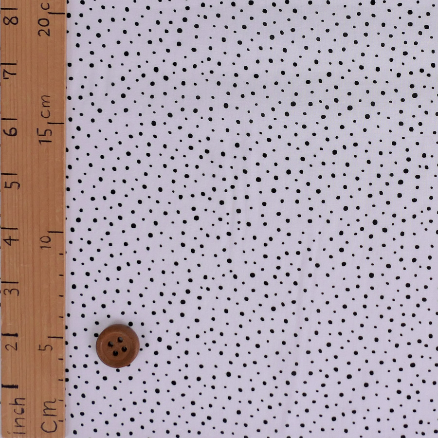 綿ローン生地 ランダムドット柄(白) 10cm...の詳細画像2
