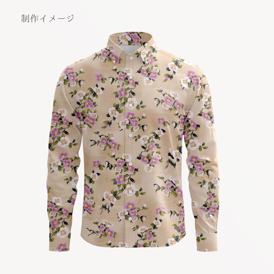 和柄コットン生地 ぼかし椿(ベージュ) 10cm単位 切り売り |  | 09