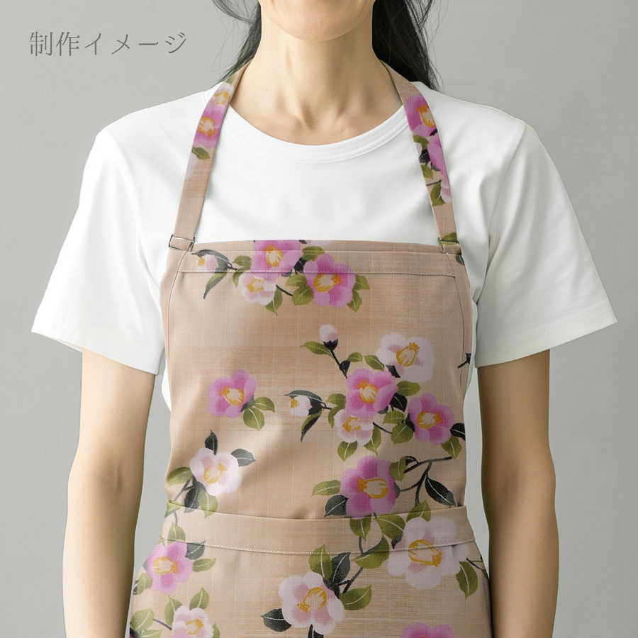 和柄コットン生地 ぼかし椿(ベージュ) 10cm単位 切り売り |  | 06