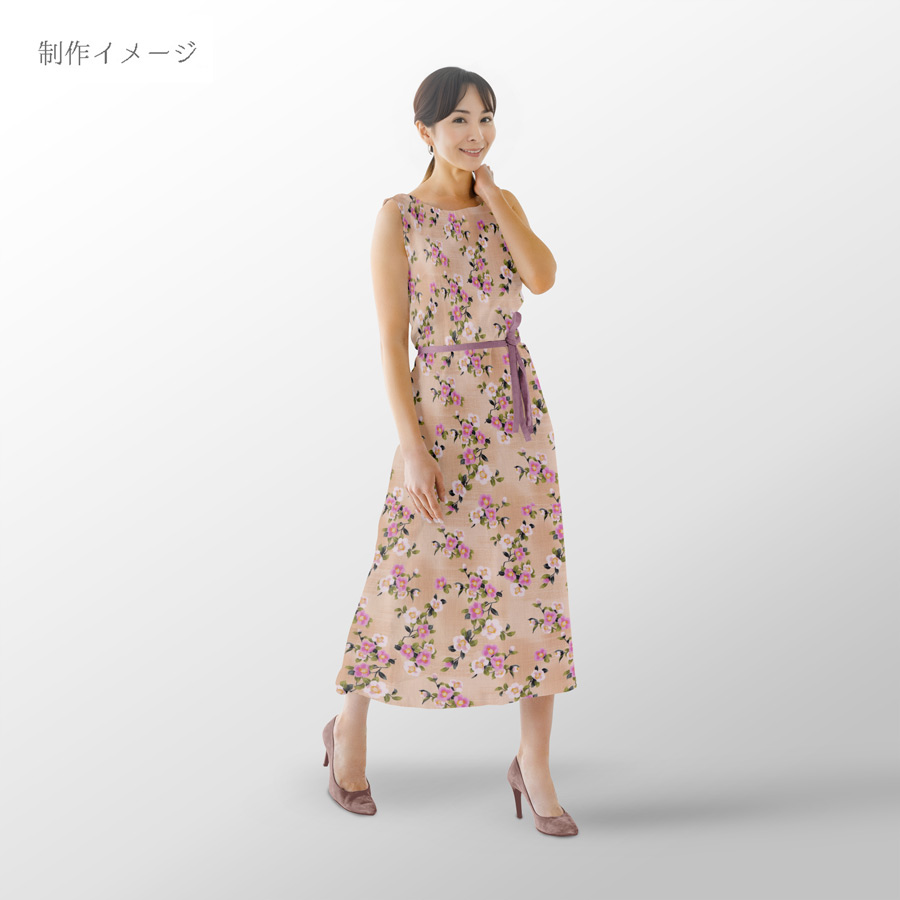 和柄コットン生地 ぼかし椿(ベージュ) 10cm単位 切り売り |  | 07