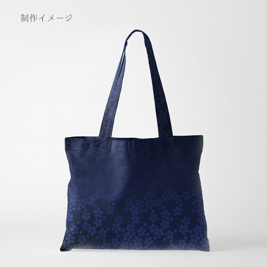 ポリエステル生地 W巾 サテンジャカード 桜模様(紺色) 10cm単位 切り売り |  | 05