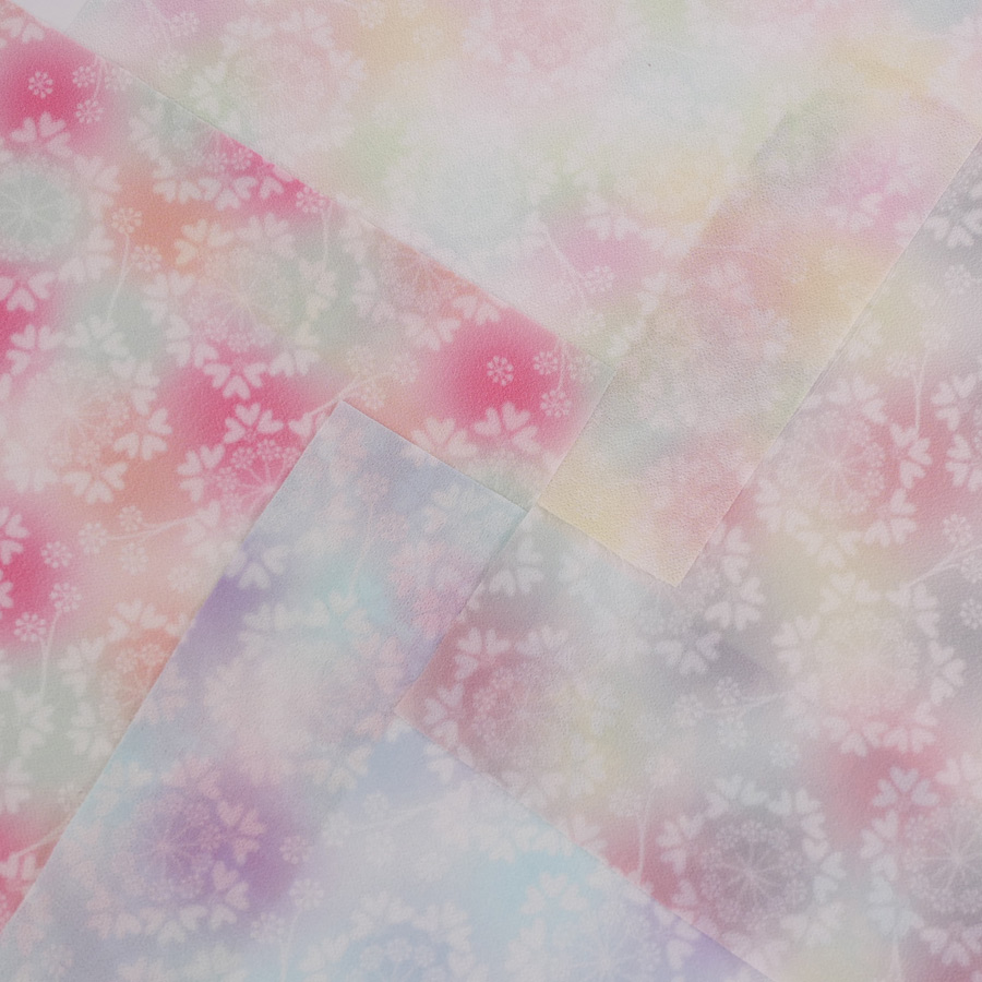 一越ちりめん生地 つゆつき・オルレアレースぼかし7色セット 約32×25cm |  | 02