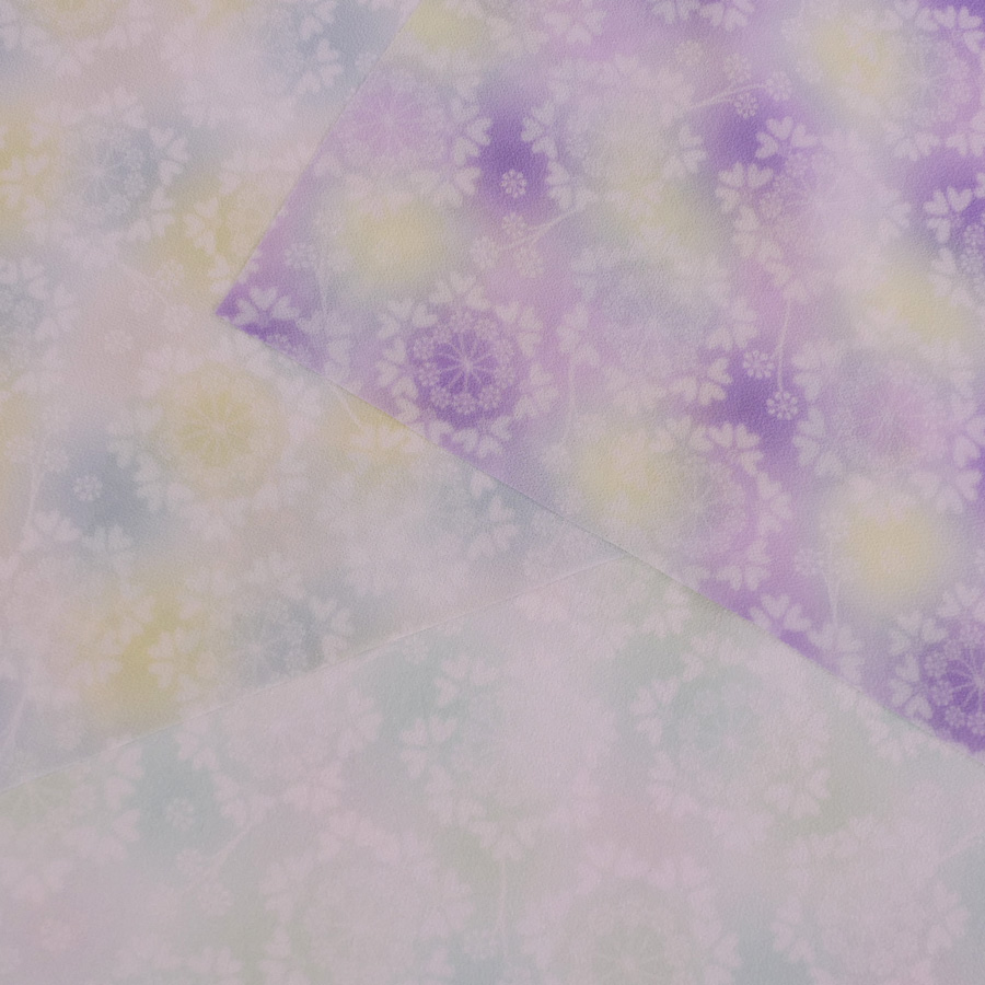 一越ちりめん生地 つゆつき・オルレアレースぼかし7色セット 約32×25cm |  | 03