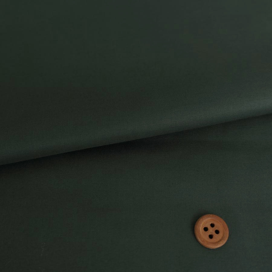 コットン生地 エイティスクエア無地 (深緑) シルケット加工 10cm単位 切り売り | 