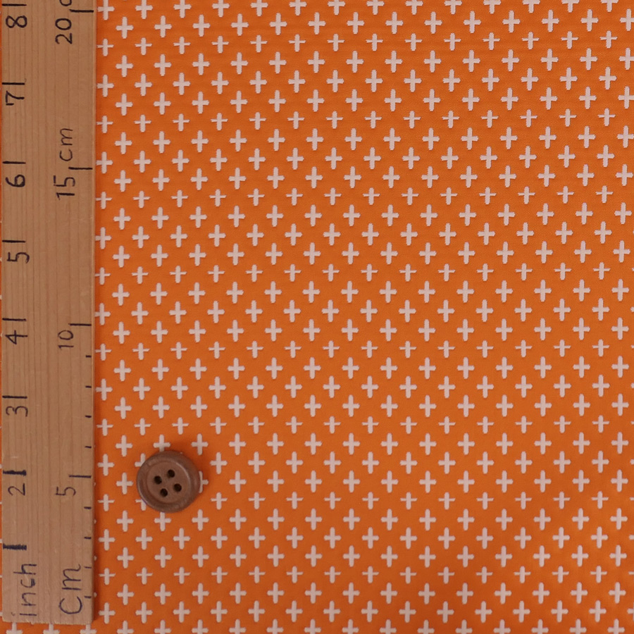 フクレジャガード生地 リバーシブル 刺子風クロス柄(オレンジ) 10cm単位 切り売り |  | 02