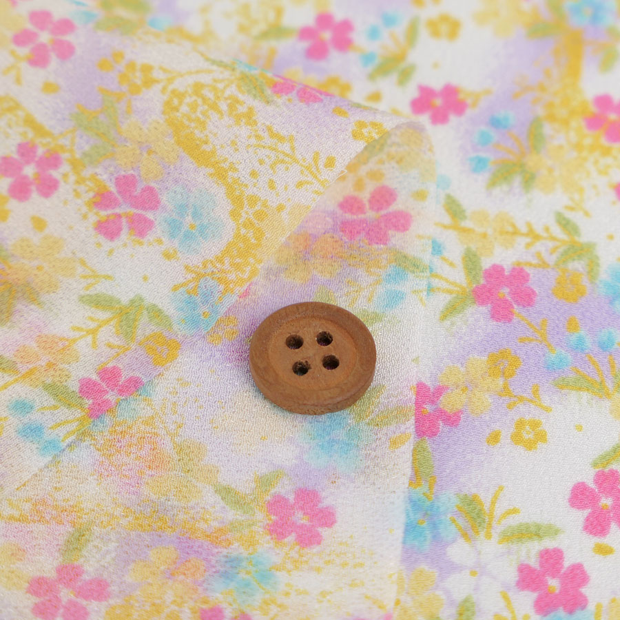 一越ちりめん生地 おぼろ桜(ピンク/水色) 1...の詳細画像1
