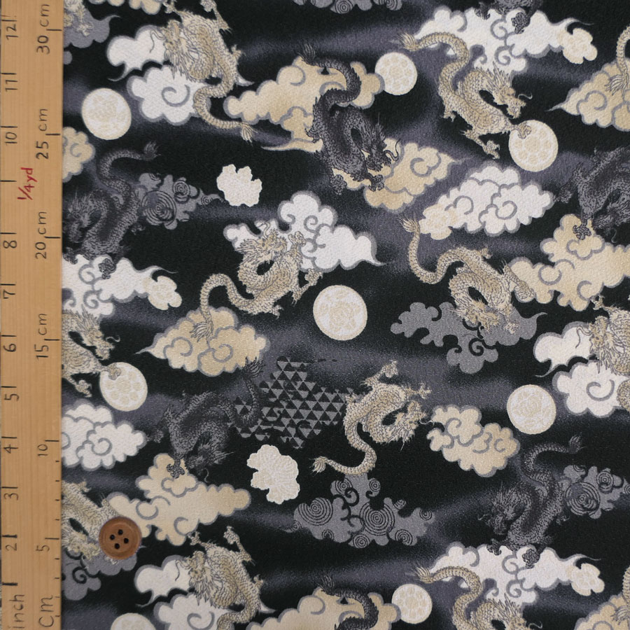 ポリちりめん・飛龍(黒) 10cm単位 切り売り |  | 02