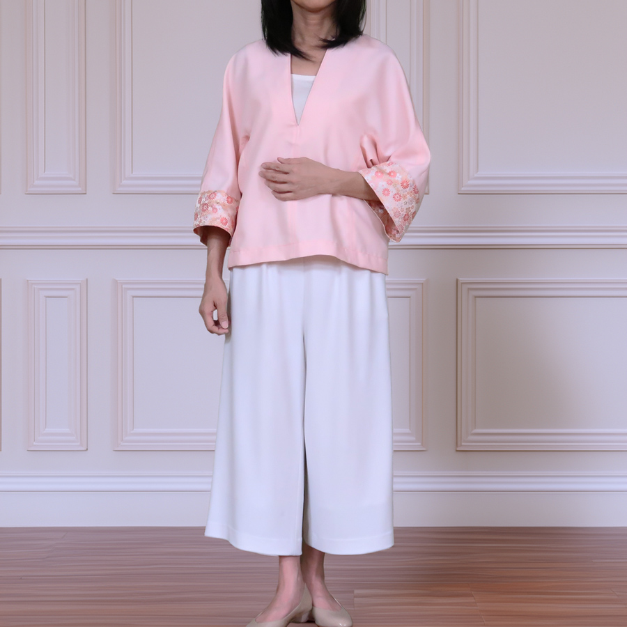 ポリエステルツイル無地 (ライトピンク) 10...の詳細画像4