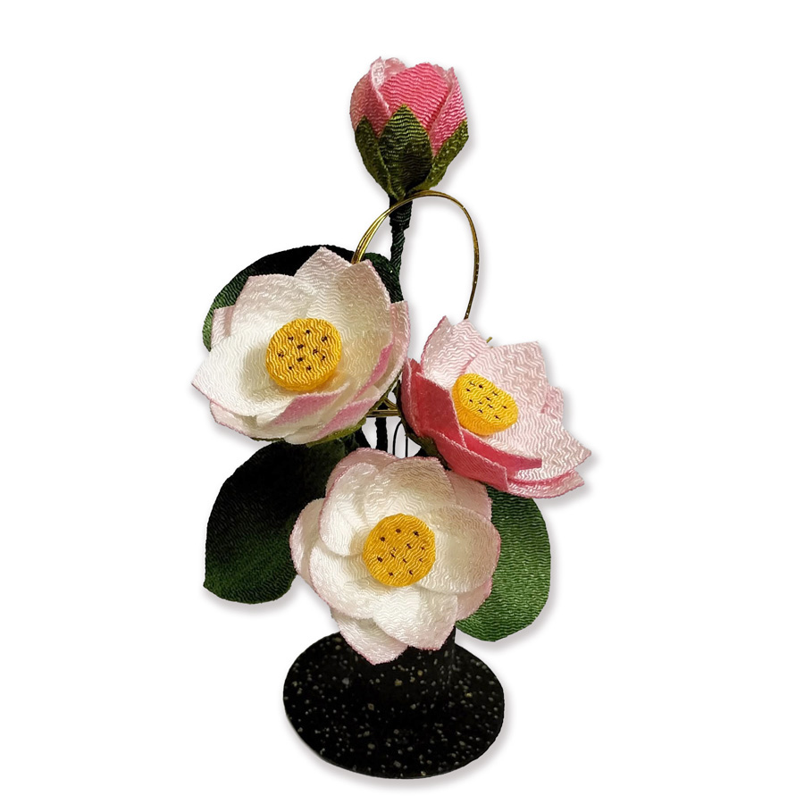 ちりめん細工キット 小さな仏花・蓮の花（お盆のお飾り） : 布がたり