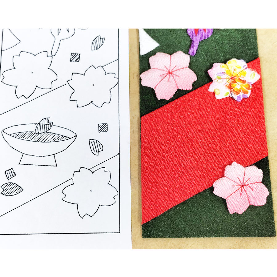 ちりめん手芸キット 風物短冊 4月 花見の宴蝶の舞 |  | 07