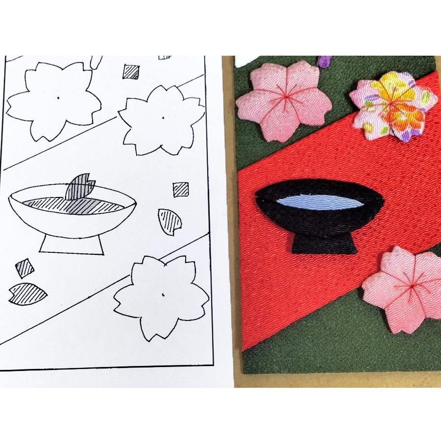 ちりめん手芸キット 風物短冊 4月 花見の宴蝶の舞 |  | 08