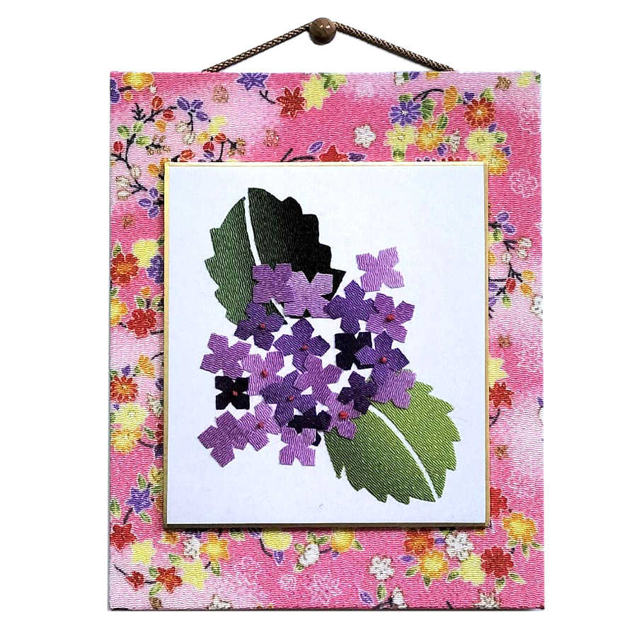 ちりめん貼り絵キット 切り絵花「紫陽花」 : 布がたり ヤフー店