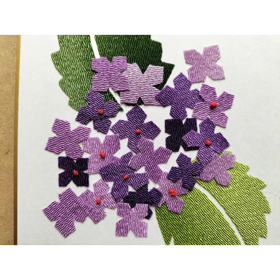 ちりめん貼り絵キット 切り絵花「紫陽花」 : 布がたり ヤフー店