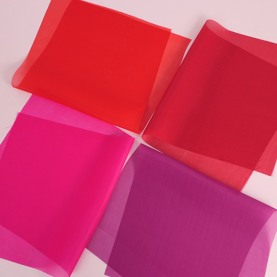 ベトナム製シルクオーガンジー(約45×25cm) 赤系 4色セット つまみ細工用 |  | 01