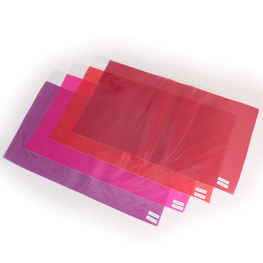 ベトナム製シルクオーガンジー(約45×25cm) 赤系 4色セット つまみ細工用 |  | 02