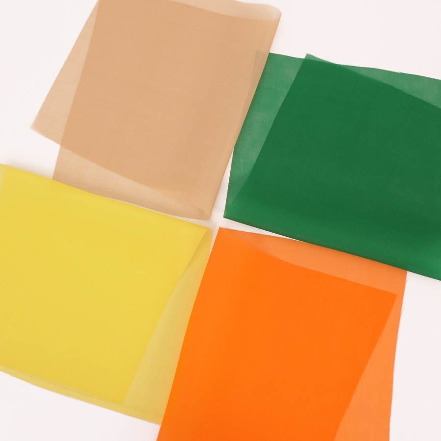 ベトナム製シルクオーガンジー(約45×25cm) 黄・緑系 4色セット つまみ細工用 |  | 01