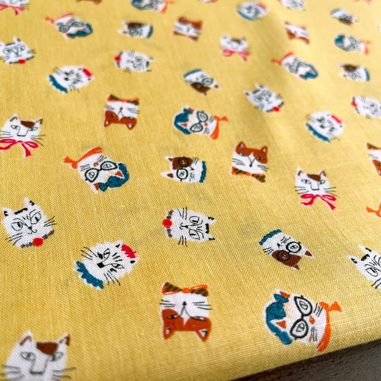 猫柄 生地 布 おしゃれねこ シーチング 50cm単位販売 コットン100