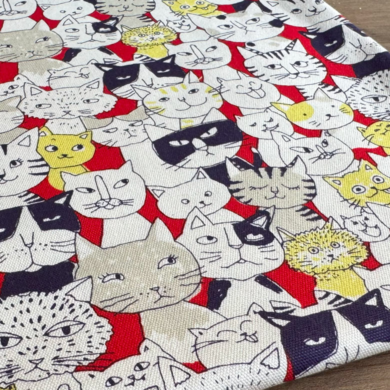 猫柄 生地 布 ニャンコミックス オックス コットン100% 50cm単位販売